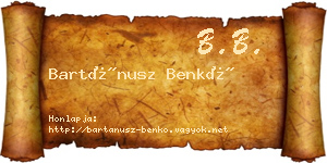 Bartánusz Benkő névjegykártya